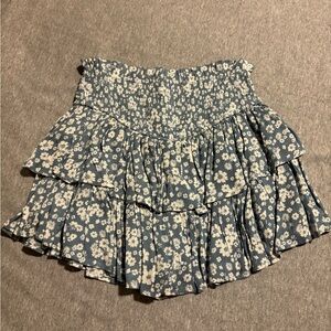 Altar'd State Blue Floral Mini Skirt